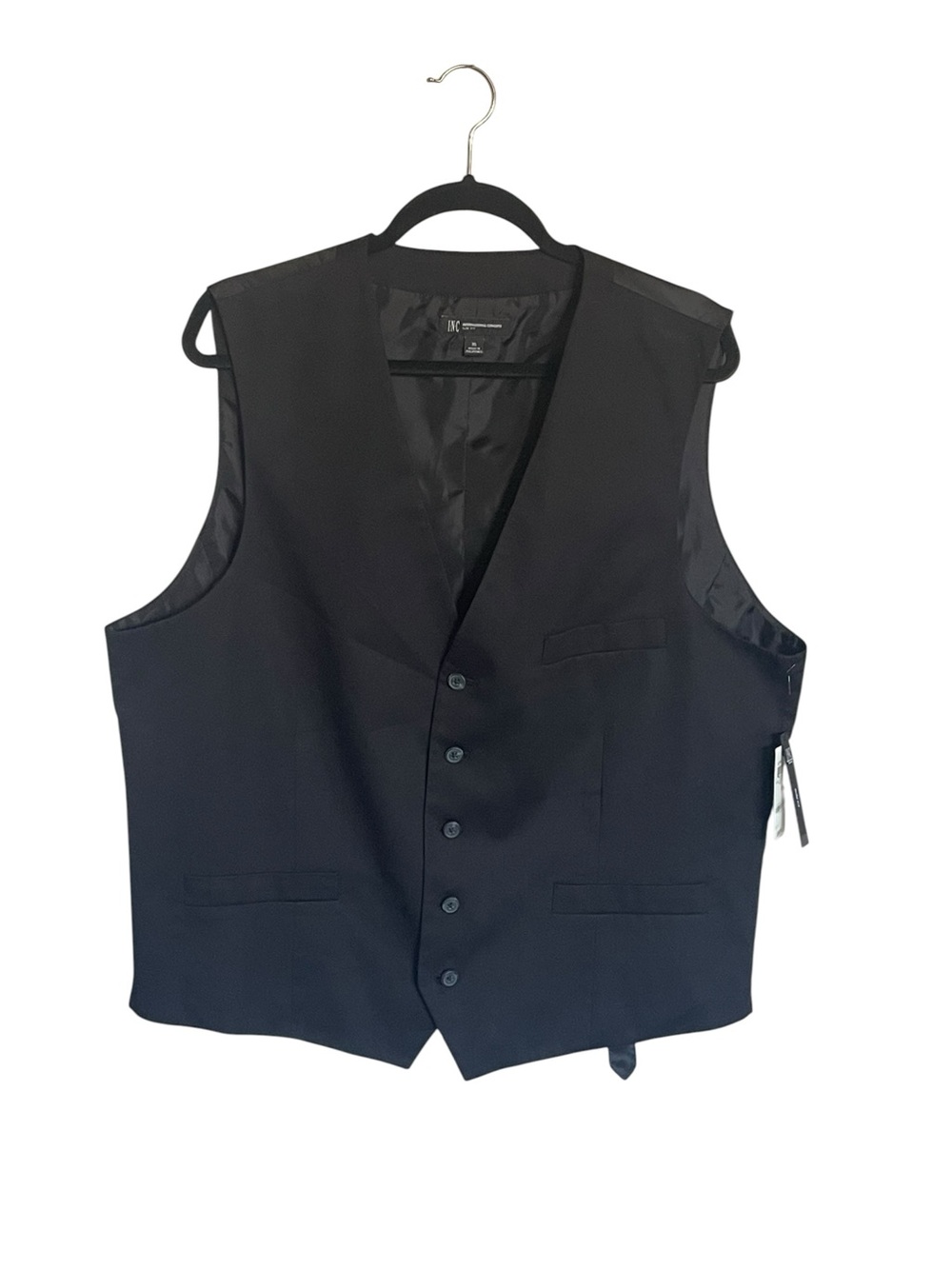 INC International Concepts Men's Black Slim Dress Vest